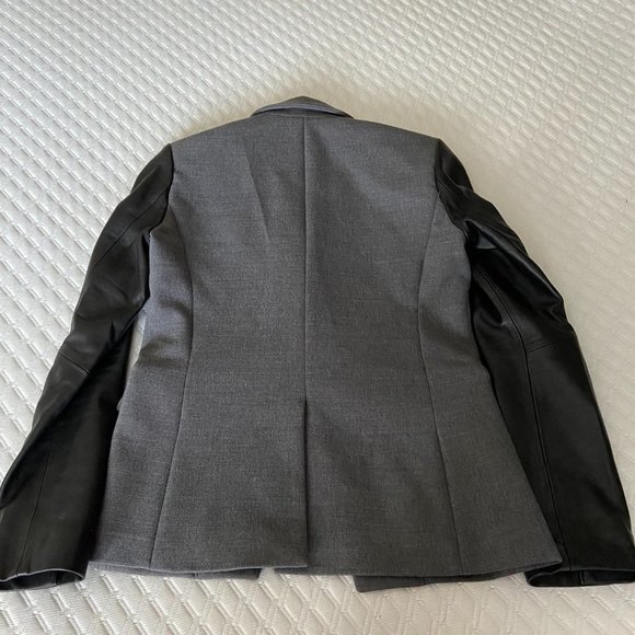 Generation Love Enzo Blazer with Leather Arms and Grey Wool Body. Sz XS EUC - Picture 6 of 16